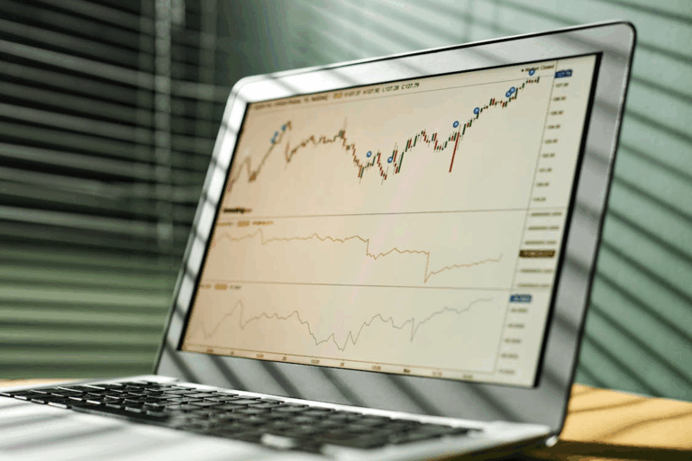 Trends on a laptop screen