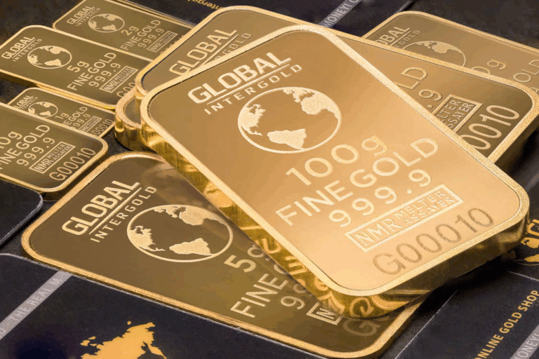 Stack of Global Intergold gold bars